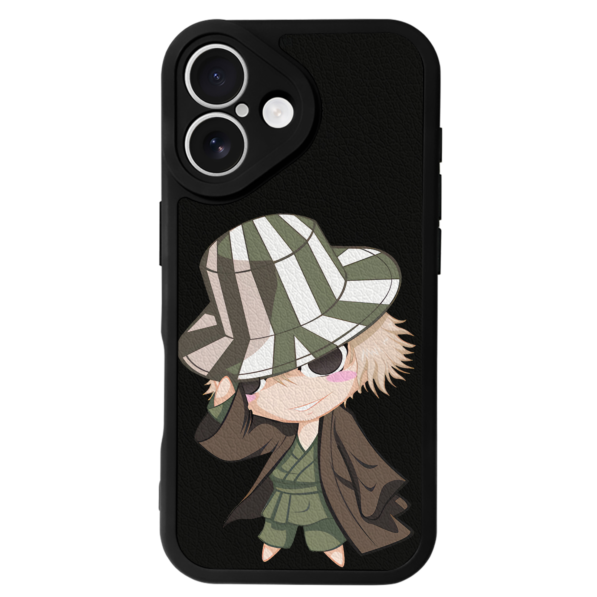（画像用） "ブリーチ 浦原 喜助（うらはら きすけ） BLEACH Urahara Kisuke " 【iPhone 16シリーズ対応】シリコンスマホケース（レザー調） 材質：シリコン